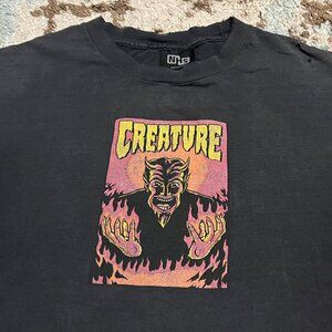Vintage Creature Skateboards Devil Shirt Size L/XL Faded 90s 2000s